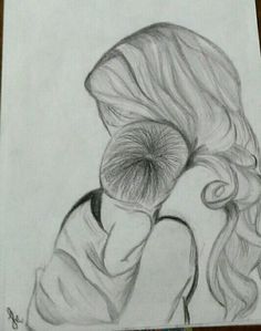 236x299 Baby With Mom Mom Kisses Baby - Baby And Mother Sketch