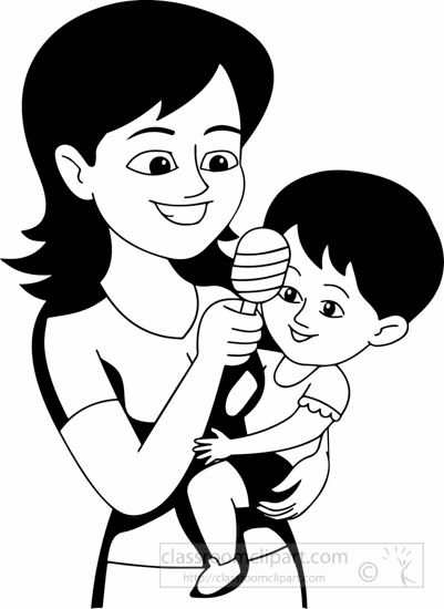401x550 Mother And Baby Clipart Mother Sketch - Baby And Mother Sketch