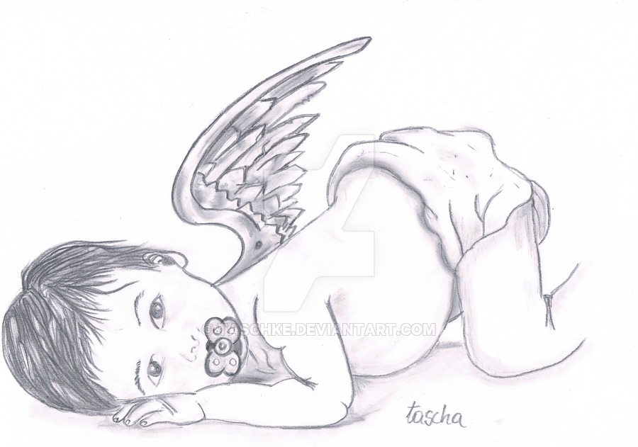 900x631 Angel Sketches - Baby Angel Sketch