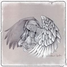 236x236 Collection Of Guardian Angel Holding Baby Drawing High - Baby Angel Sketch