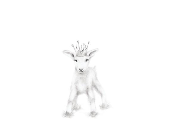 570x440 Goat Nursery Art Print Farm Animal Art Baby Animal Drawing Etsy - Baby Animal Sketches