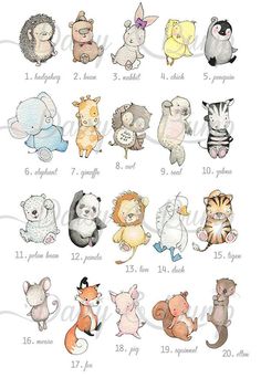 236x342 Baby Animal Illustrations - Baby Animal Sketches