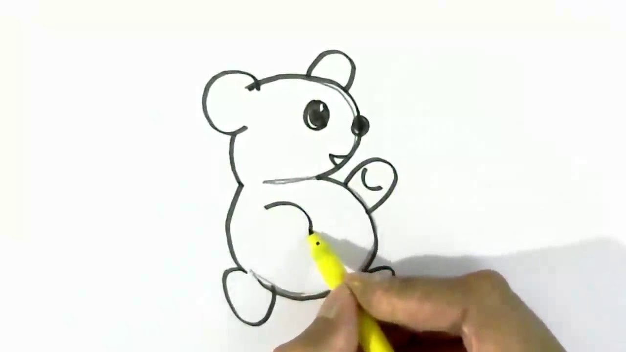 1280x720 Copy Of How To Draw Baby Bear From 3 Easy Steps For Children - Baby Bear Sketch