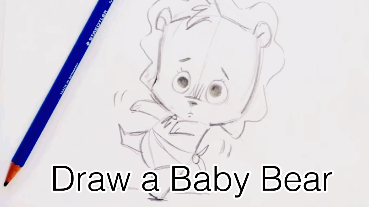 1280x720 How To Draw A Baby Bear (Step By Step) - Baby Bear Sketch