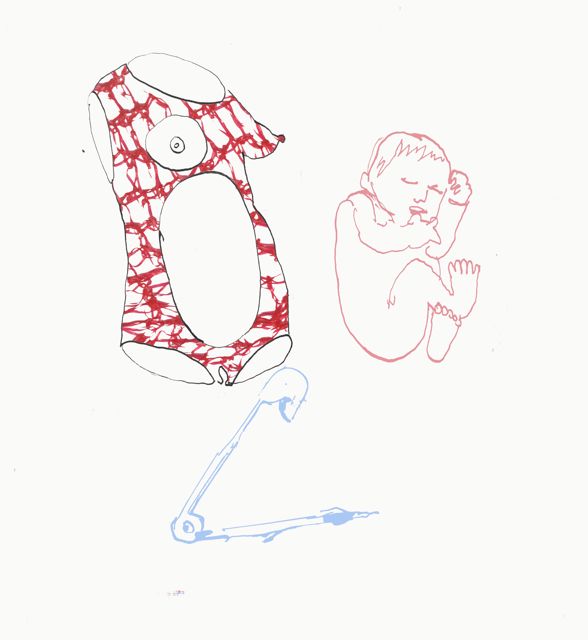 588x640 Birth Separation Sketches Helen Sargeant - Baby Body Sketch