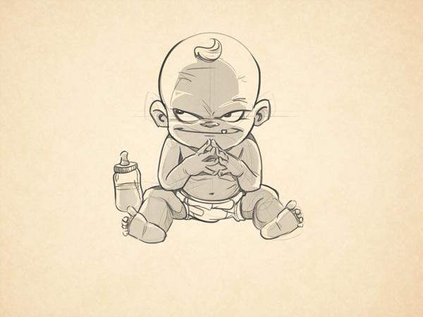 600x450 Cartoon Fundamentals How To Draw Children - Baby Body Sketch