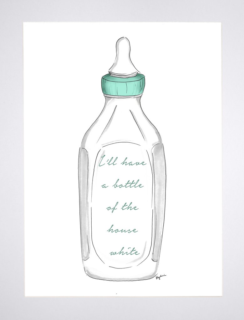 780x1024 Woven Ink Stationery Baby Bottle Art Print - Baby Bottle Sketch