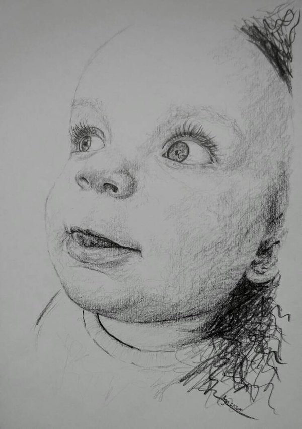 600x851 Baby Boy By Davvanita - Baby Boy Sketch