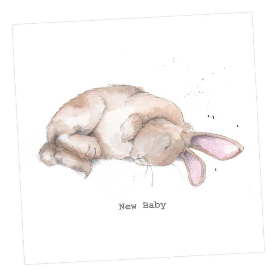 924x924 Sleeping Bertie Bunny, Baby Card Crumble Amp Core - Baby Bunny Sketch