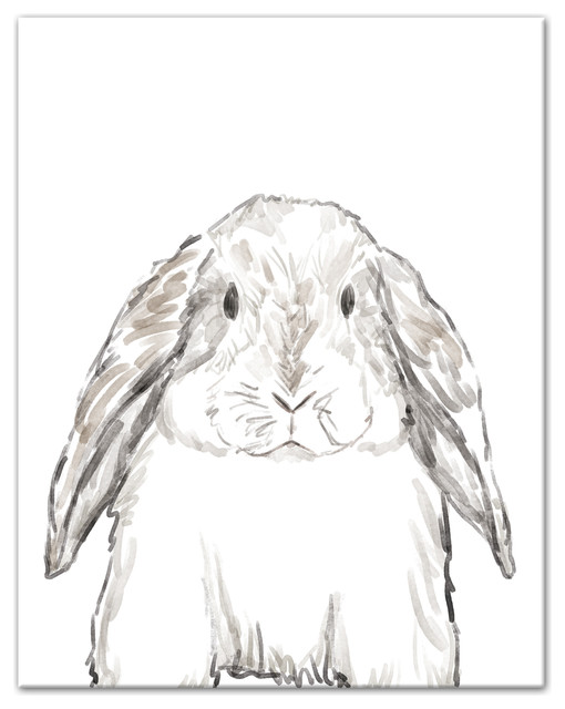 510x640 Baby Bunny Sketch Canvas Wall Art, 11x14 - Baby Bunny Sketch