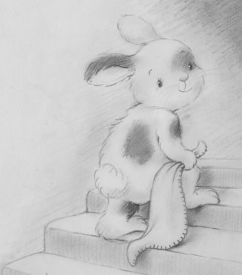 352x400 Baby Bunny Goes To Bed (Sketch For Forthcoming Book) - Baby Bunny Sketch