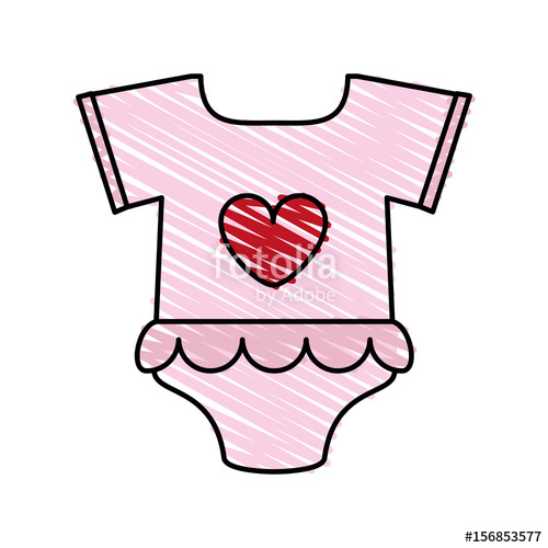 500x500 Pink Baby Clothes Icon Illustration Vector Design Graphic Sketch - Baby Clothes Sketches