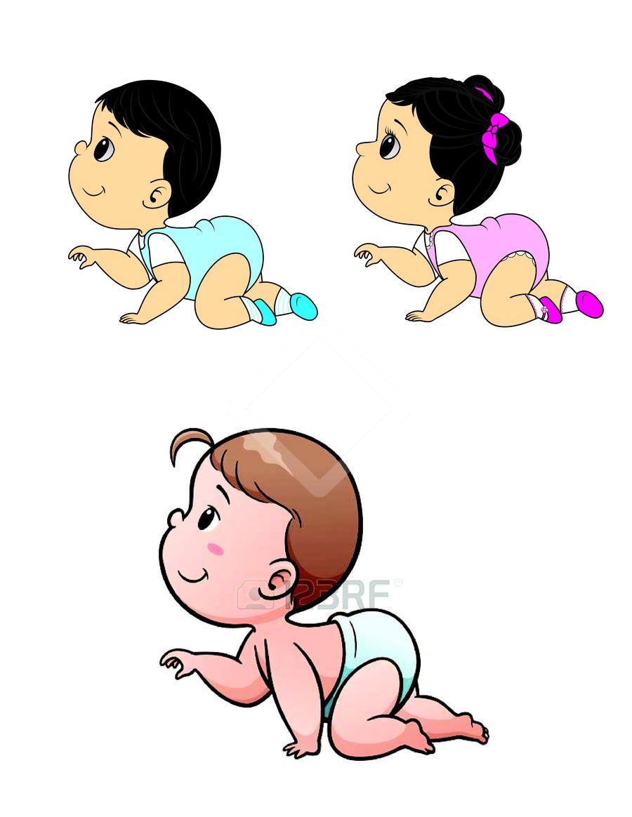 900x1164 Character Sketch - Baby Crawling Sketch