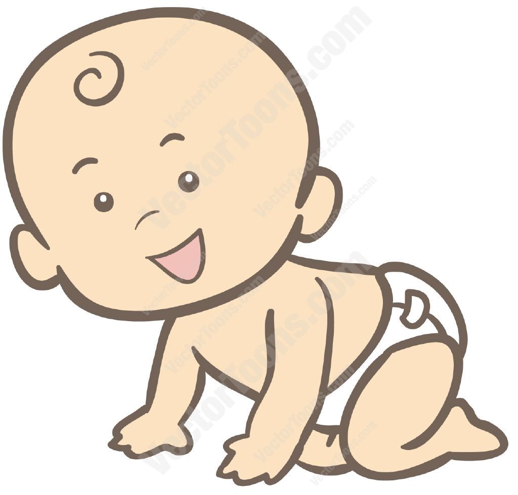 1024x980 Crawling Baby Wearing A Diaper Things I Love Baby - Baby Crawling Sketch