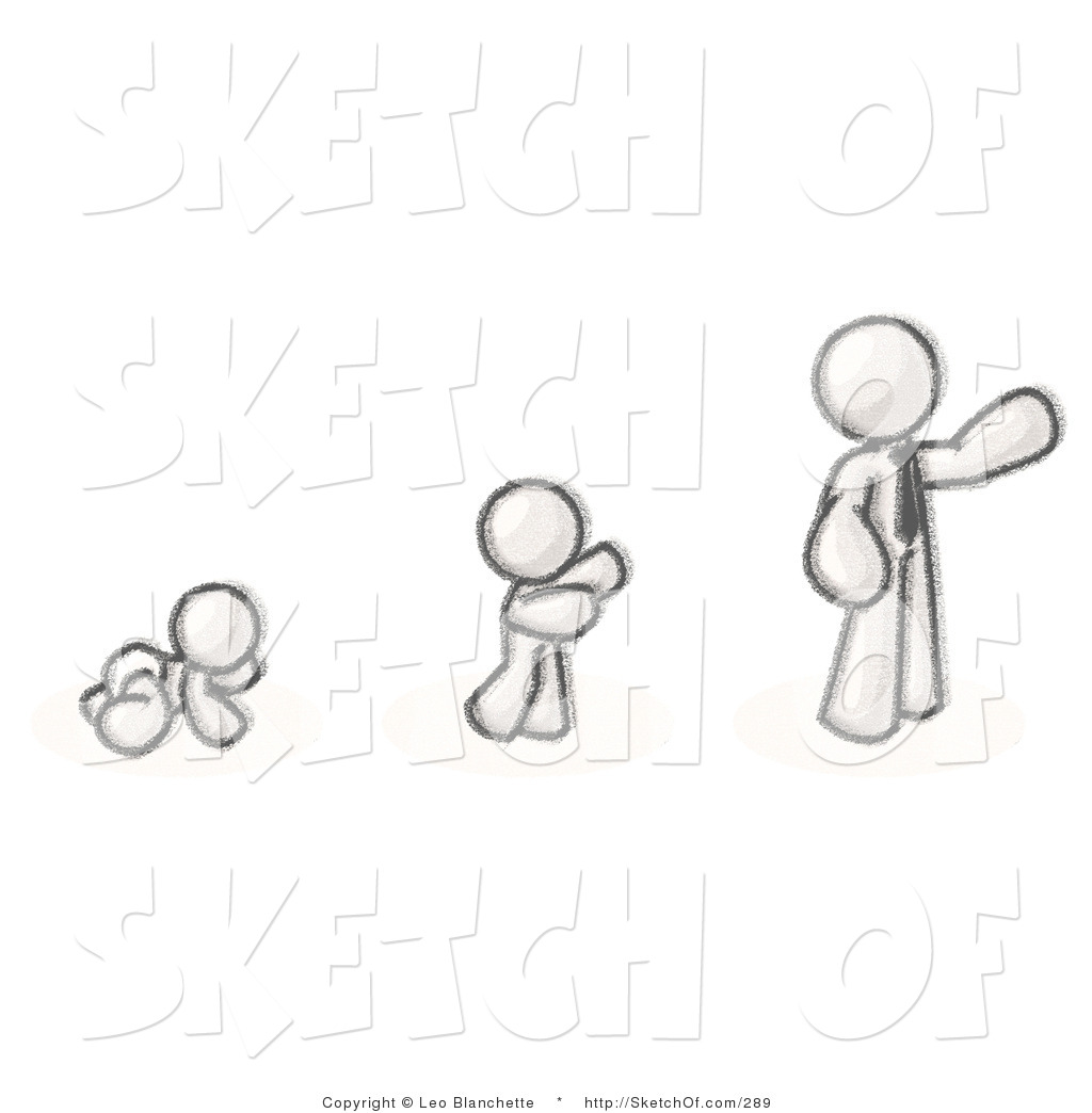1024x1044 Drawing Of A Sketched Design Mascot Man Through The Growth Stages - Baby Crawling Sketch
