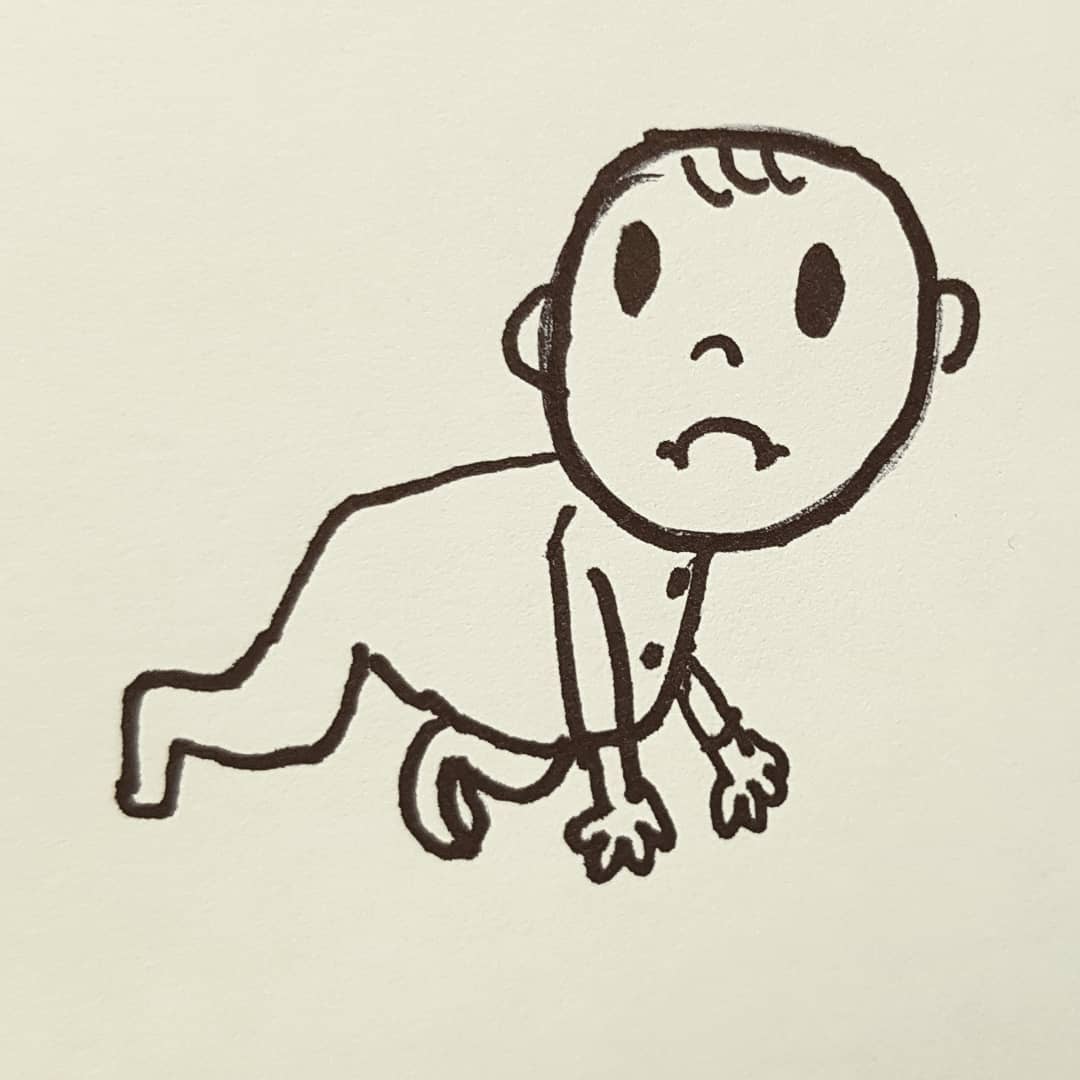 1080x1080 Artbyyana - Baby Crawling Sketch