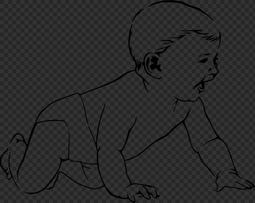 500x399 Baby Crawling.png Sticker - Baby Crawling Sketch