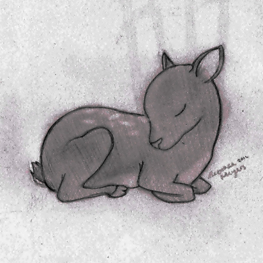 894x894 Collection Of Easy Baby Deer Drawing High Quality, Free - Baby Deer Sketch