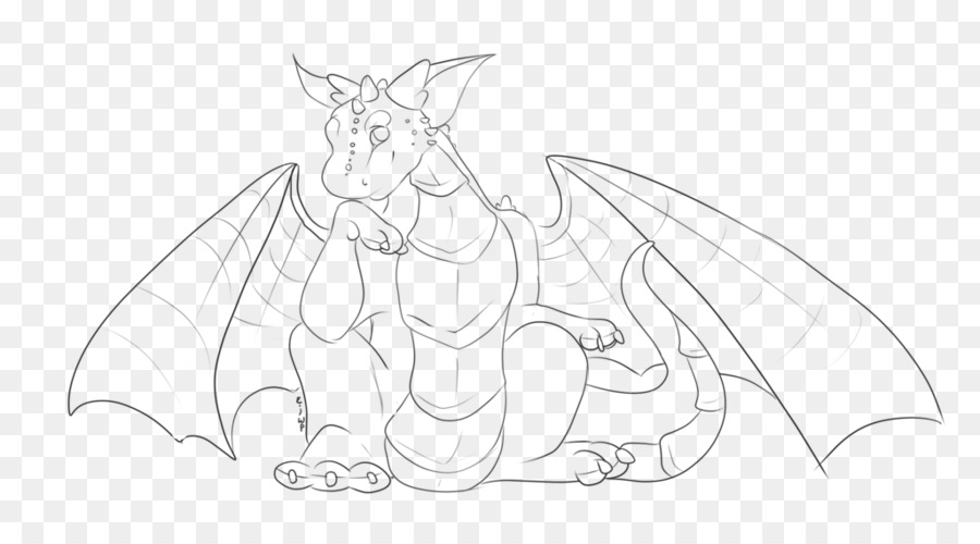 900x500 Line Art Cartoon Wildlife Shoe Sketch - Baby Dragon Sketch