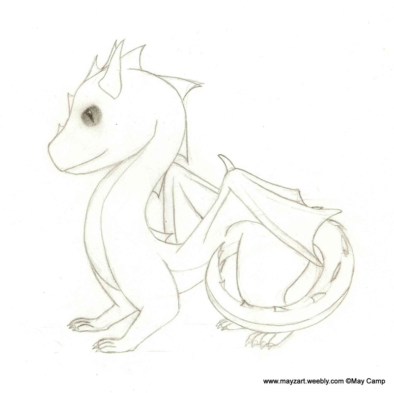 802x800 Baby Dragon - Baby Dragon Sketch