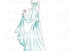 300x210 Sketch Of Girl In Frock Baby Dress Fluffy Sketch Illustration - Baby Dress Sketch