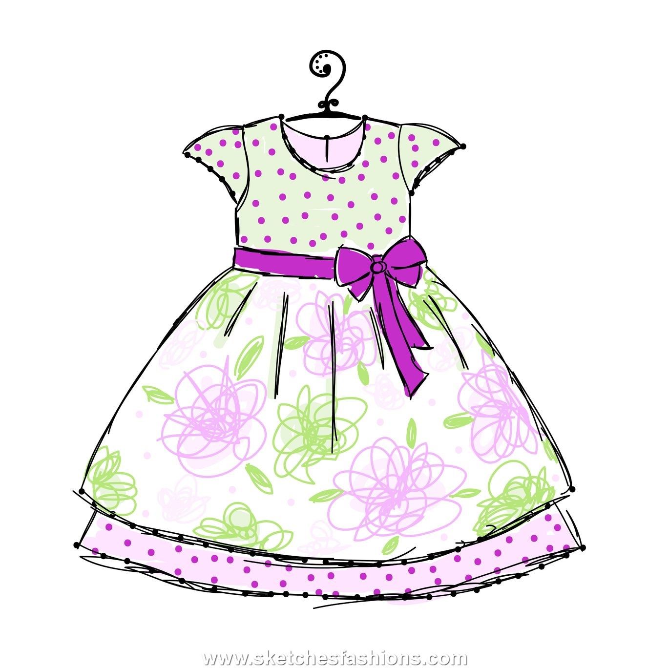 1370x1370 Baby Dress Fluffy Sketch Illustration Baby Dress - Baby Dress Sketch
