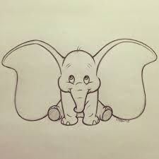 225x225 Cute Drawing Ideas - Baby Dumbo Sketch