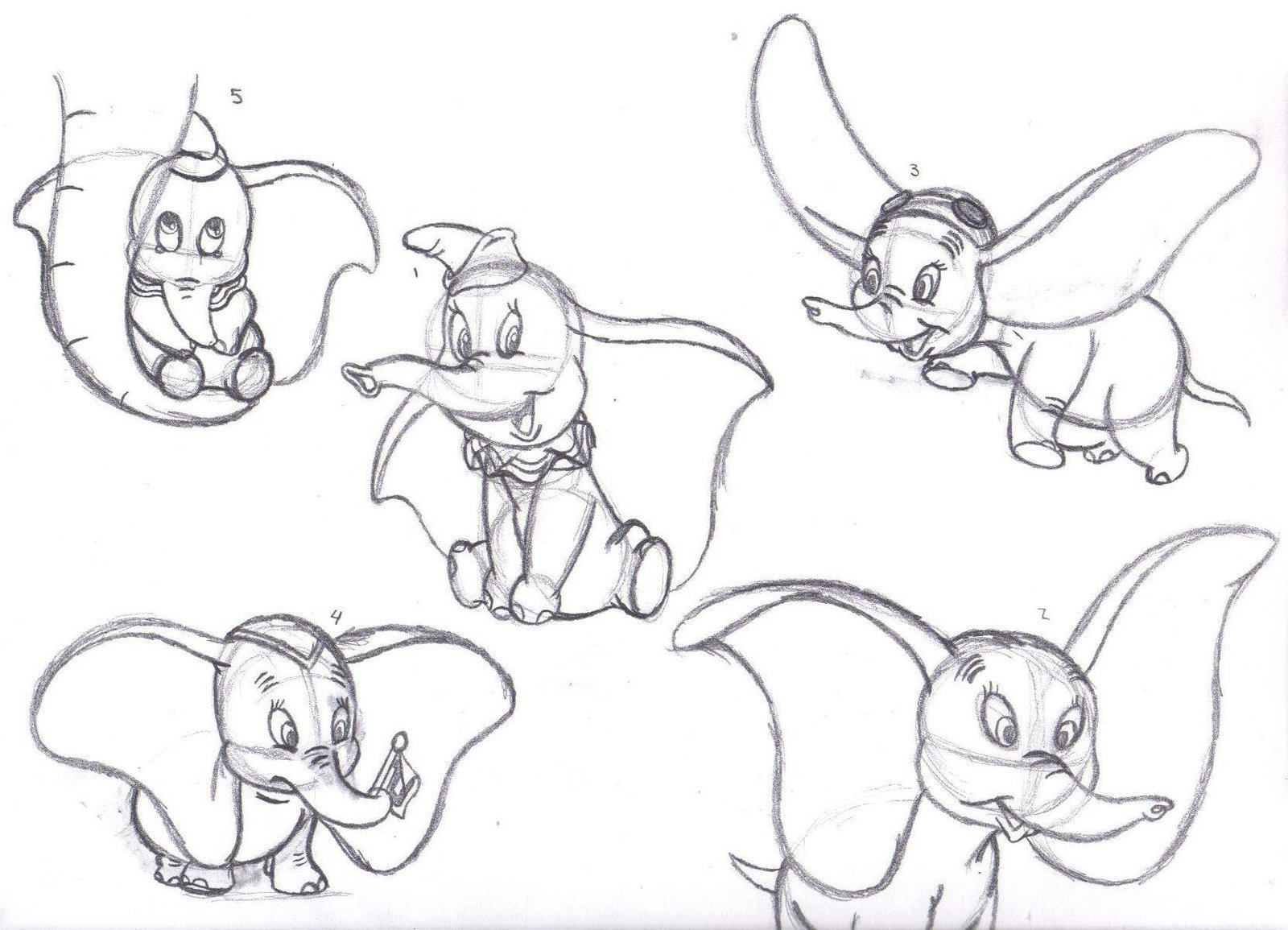 1600x1155 Dumbo Sketches By Summergal7 - Baby Dumbo Sketch