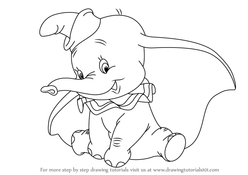 Baby Dumbo Sketch at PaintingValley.com | Explore collection of Baby ...