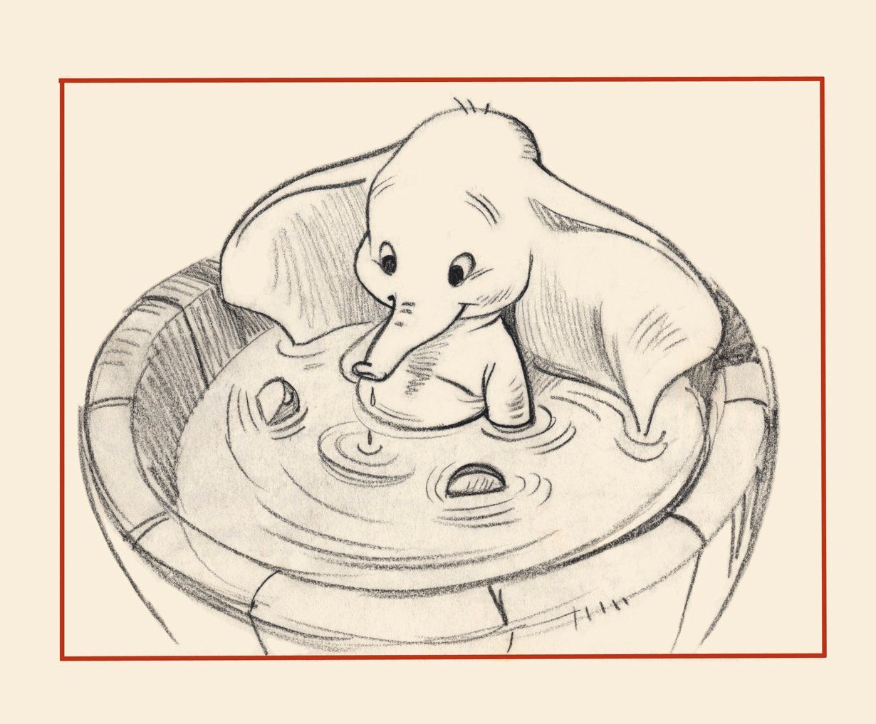 1230x1017 Baby Dumbo - Baby Dumbo Sketch