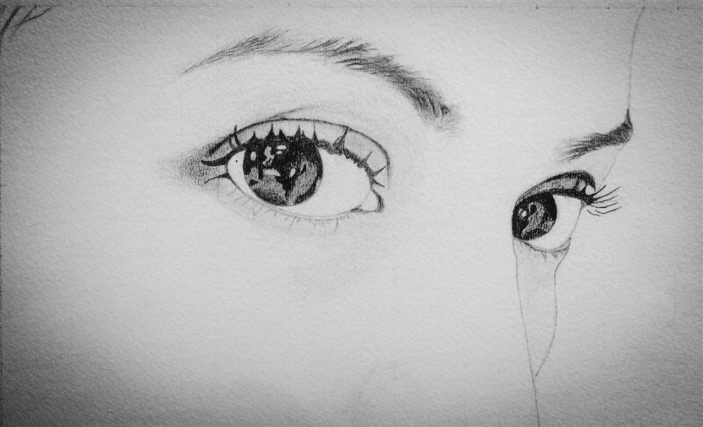 990x602 Sketches (Pencil, Graphite And Charcoal) - Baby Eyes Sketch