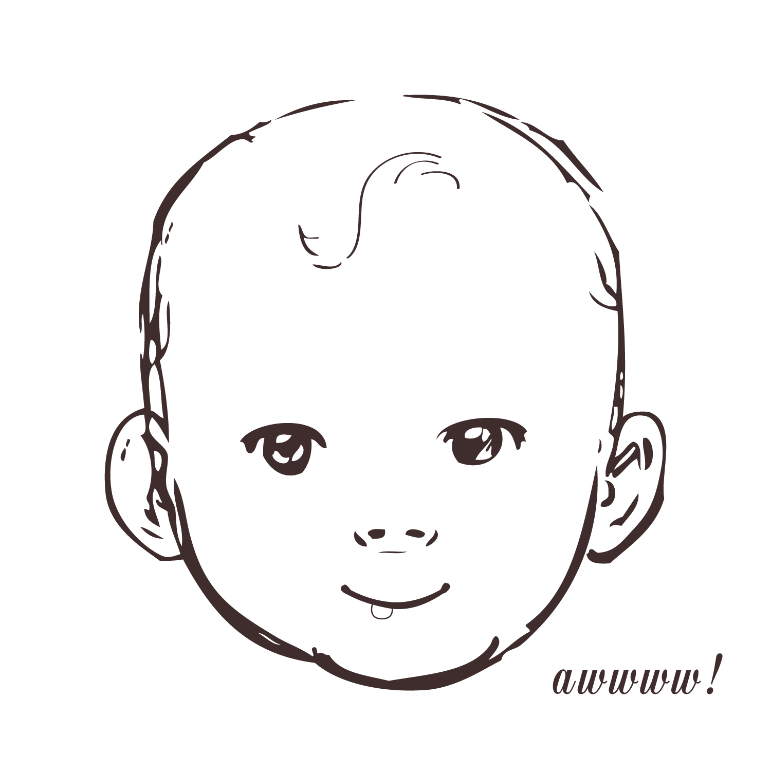 1500x1500 Gallery Baby Girl Face Drawing, - Baby Face Sketch