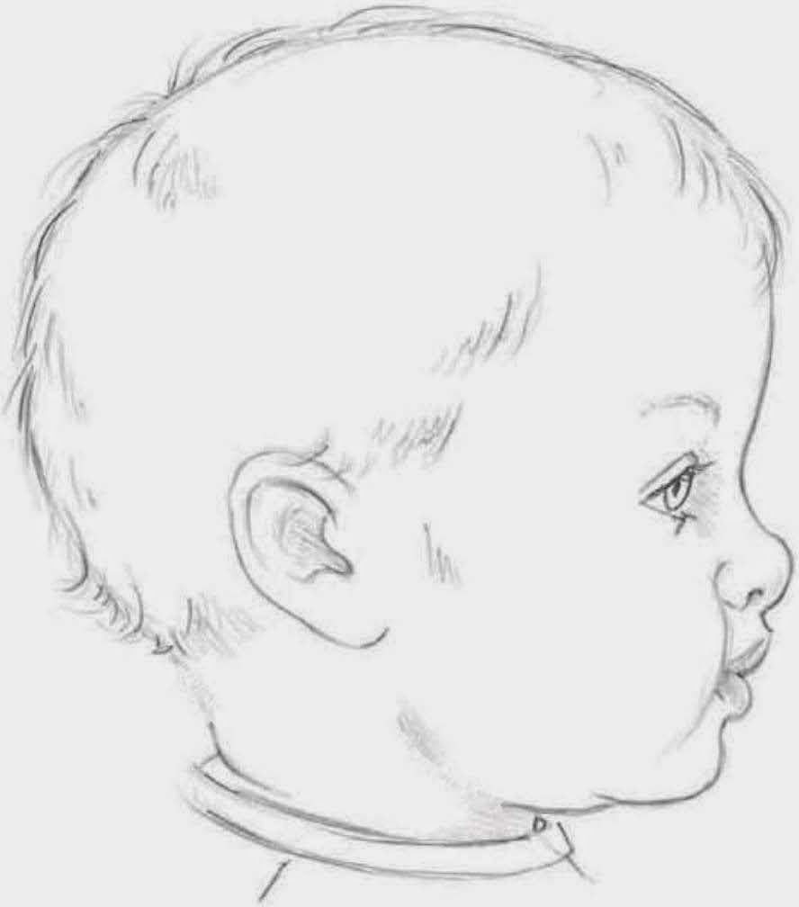 888x1008 Pencil Sketch For Baby Face Baby Face Sketch Pencil Sketch Of - Baby Face Sketch