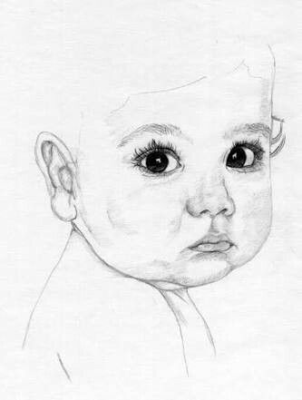 333x441 Pin By Aree.hant On Draw Drawings, Beautiful Pencil - Baby Face Sketch