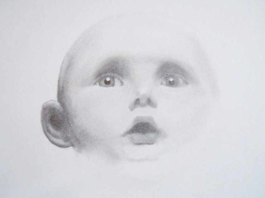 850x637 Baby Face - Baby Face Sketch