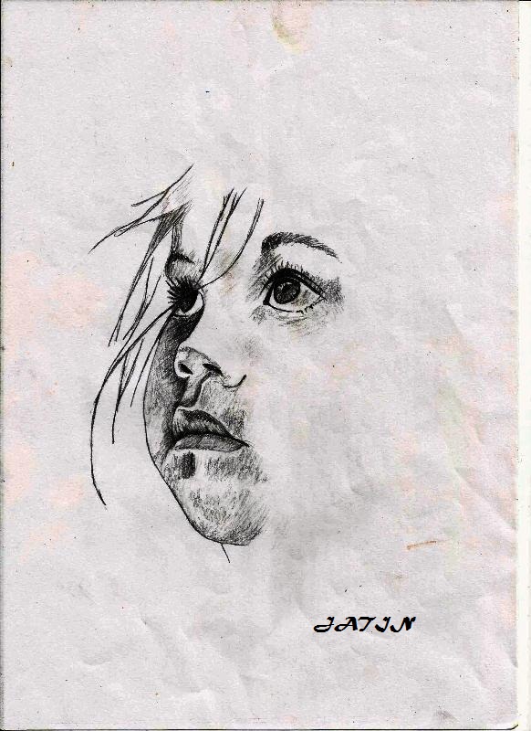 582x800 Charcoal Sketch Of Cute Baby Face - Baby Face Sketch