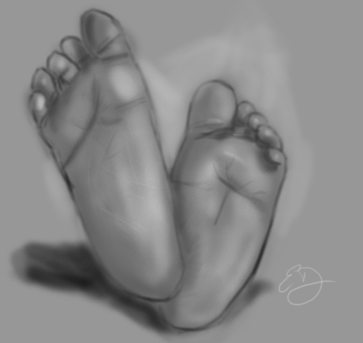 515x486 Drawing A Day Day 66 Baby Feet - Baby Feet Sketch