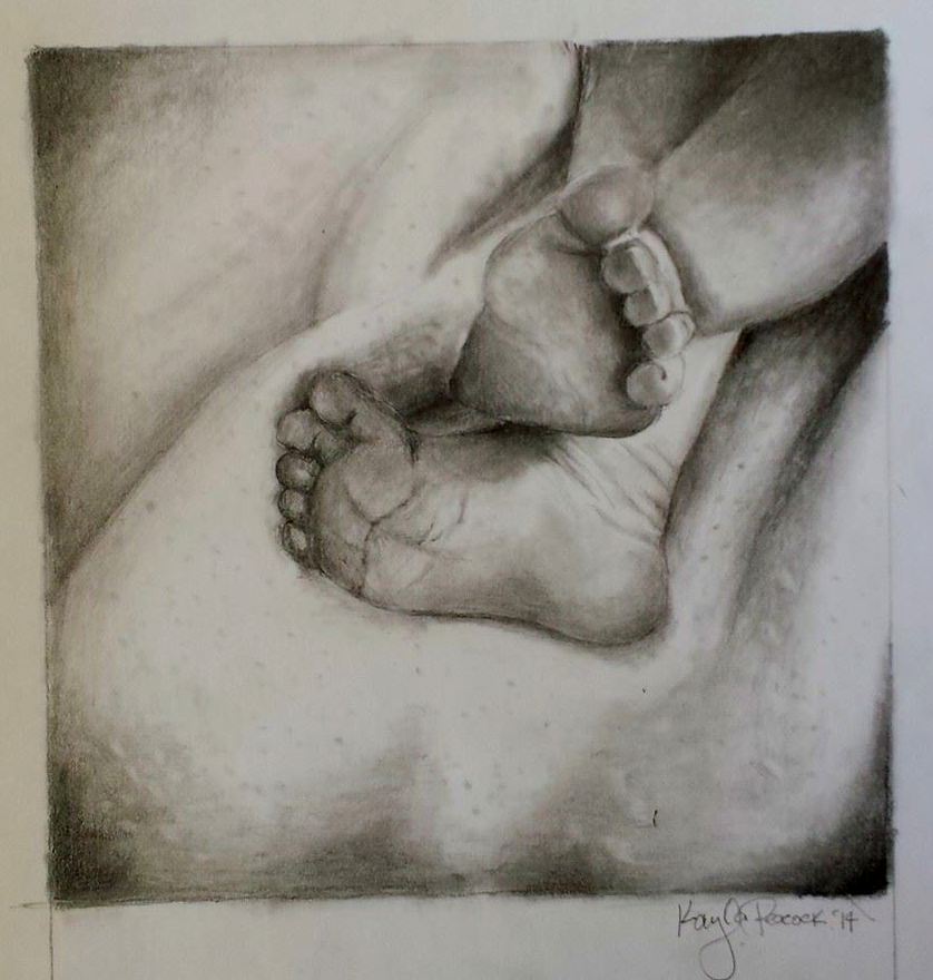 838x880 Feet Sketchbook - Baby Feet Sketch