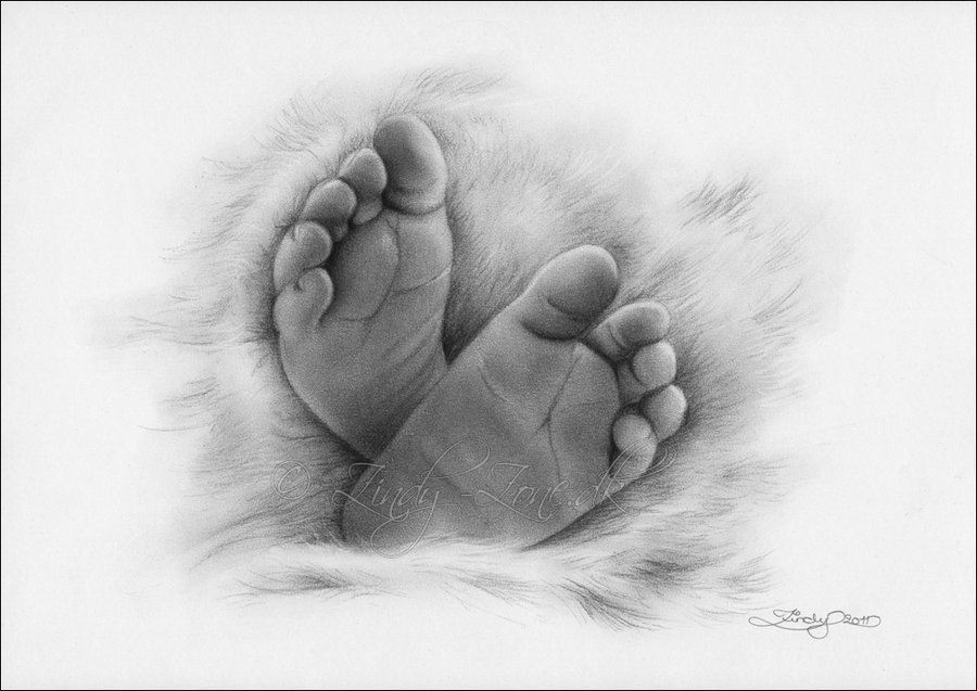 900x637 Baby Feet By Zindy - Baby Footprint Sketch