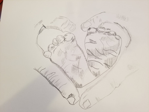 498x373 Baby Footprint - Baby Footprint Sketch