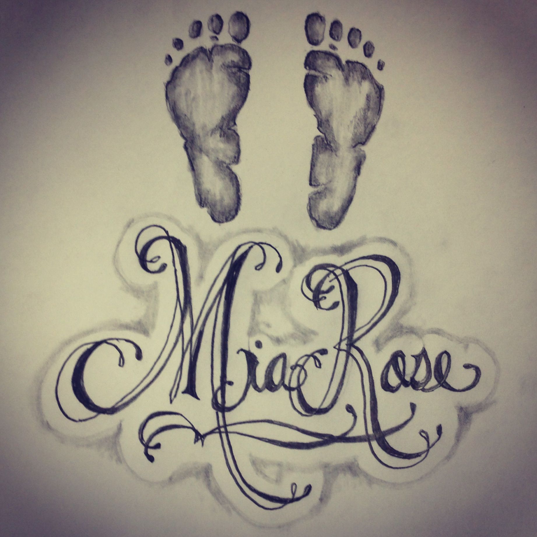 1842x1842 Baby Footprints Name Tattoo Art Sketches - Baby Footprint Sketch