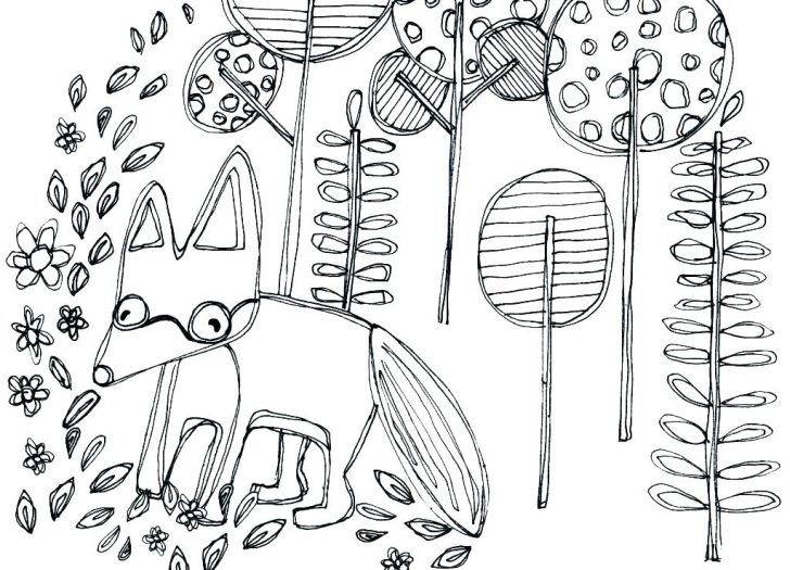 728x525 Desert Fox Sketch Coloring Pages For Adults Online Kids Fall - Baby Fox Sketch