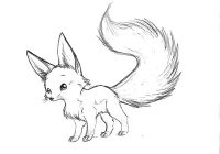 200x140 Baby Fox Coloring Pages - Baby Fox Sketch