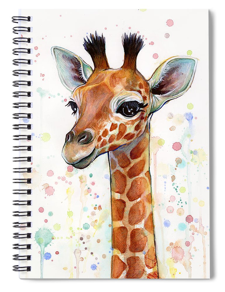 770x1000 Baby Giraffe Watercolor Spiral Notebook For Sale By Olga Shvartsur - Baby Giraffe Sketch