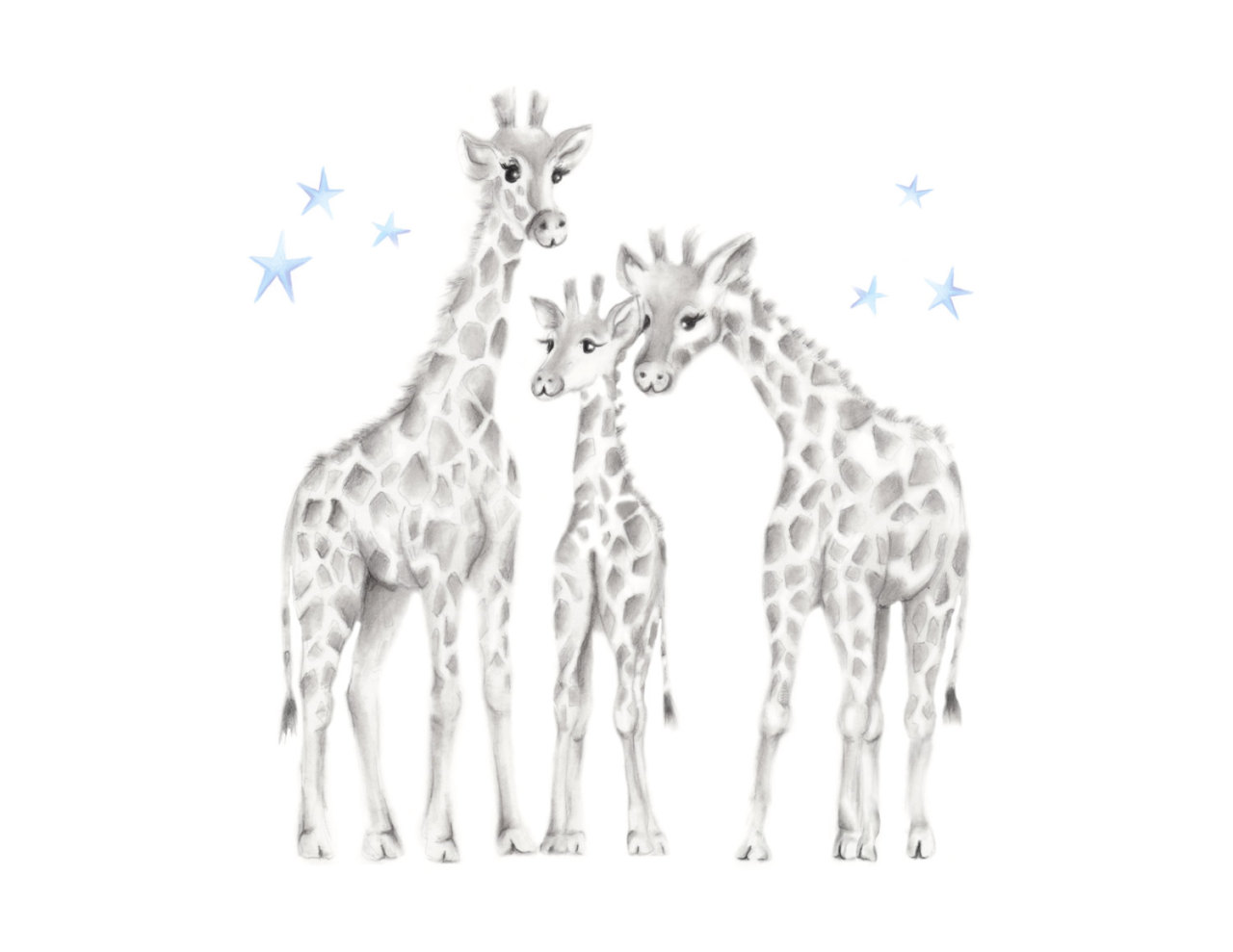 1280x989 Sketch Is Me Giraffe Family, Safari Nursery, Jungle Animal - Baby Giraffe Sketch
