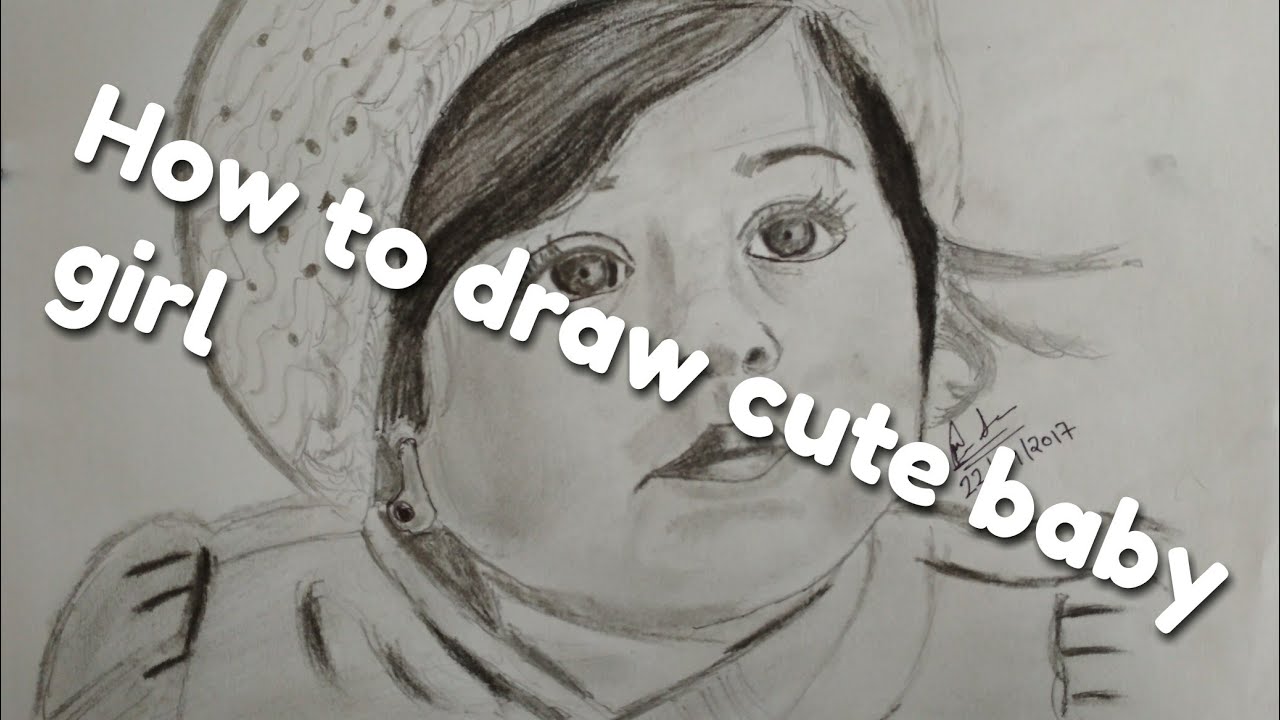 1280x720 How To Draw Cute Baby Girl Sketch - Baby Girl Sketch