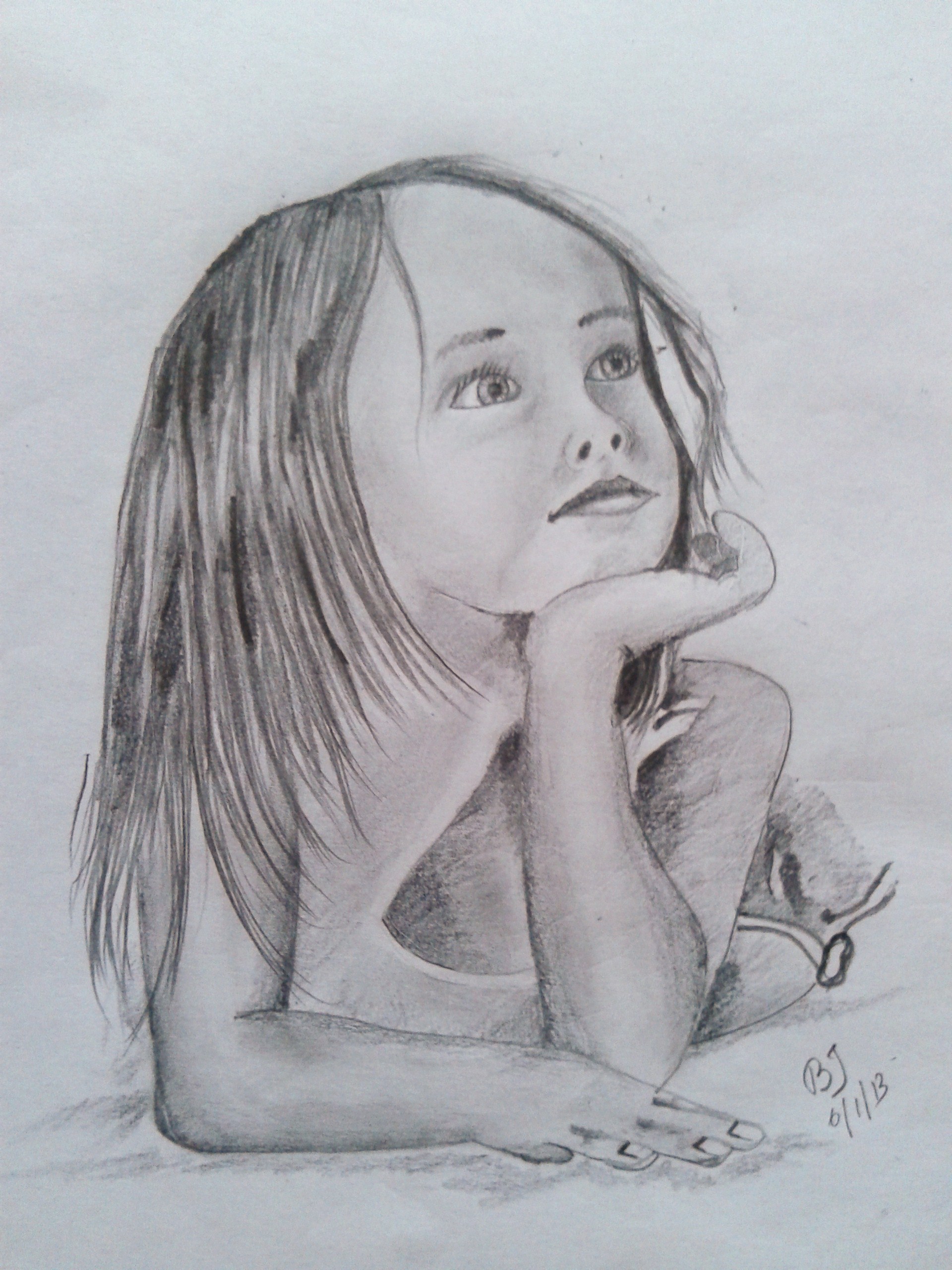 1920x2560 Pencil Sketch Of A Baby Girl - Baby Girl Sketch