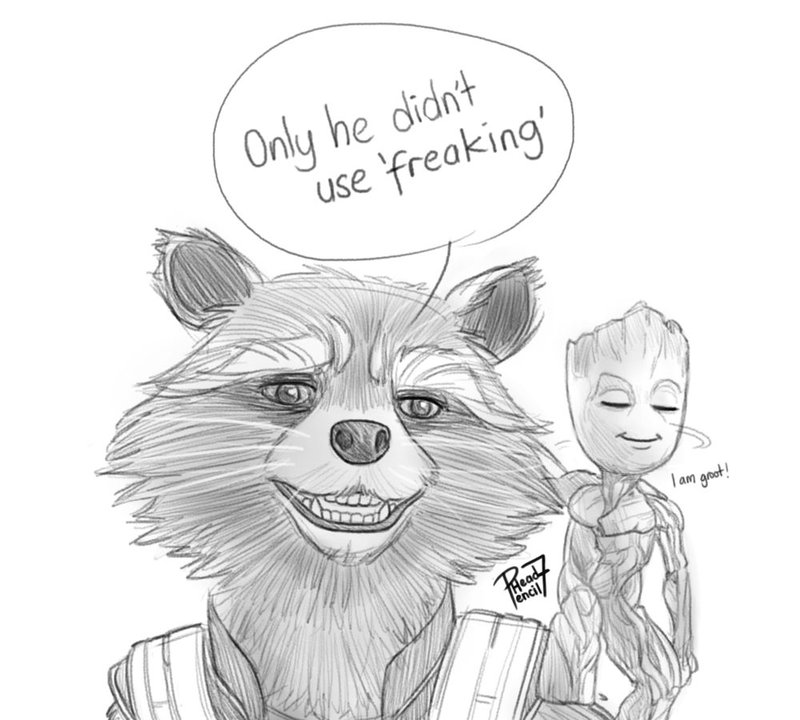 800x720 Baby Groot! Language! By Pencilhead7 - Baby Groot Sketch