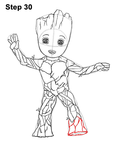 386x500 How To Draw Baby Groot - Baby Groot Sketch