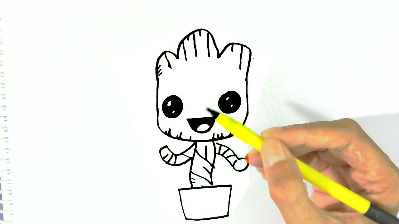 Baby Groot Sketch at PaintingValley.com | Explore collection of Baby Groot Sketch